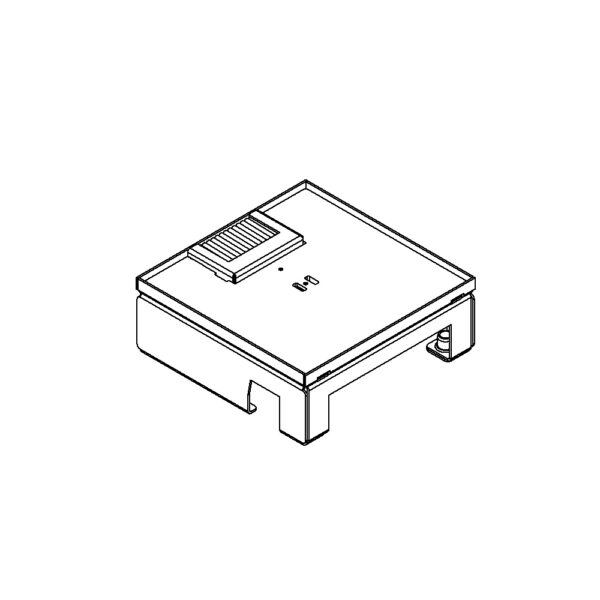 Produktbild UBD 167 052  -  Unterflur-Bodendose UBD 160 small inkl. Deckel, flach (SVZ), ohne Kante, 5mm Vertiefung und 1 Bürstenauslass